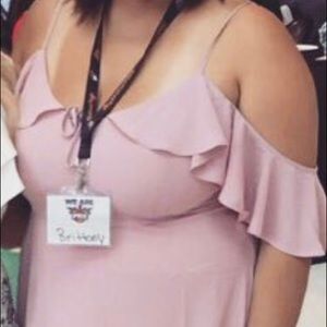 Pink Cold Shoulder Mini Skater Dress